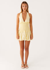 Dimi Bubble Mini Dress - Yellow