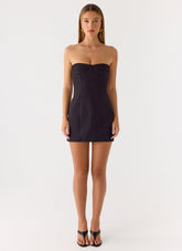 Drivers Seat Strapless Mini Dress - Black