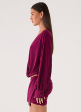 Ettah Long Sleeve Top - Plum