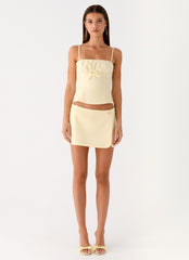 Gowon Low Rise Mini Skort - Butter Yellow