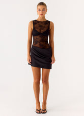 Harlem Lace Mini Dress - Black