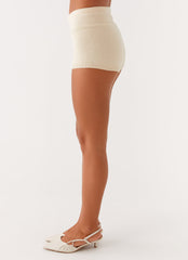 Ownley Sequin Knit Shorts - Ivory