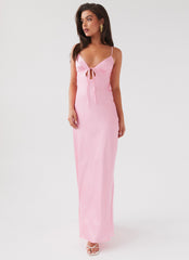 Flora Satin Maxi Dress - Candy