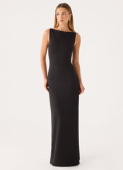 Ravelle Mesh Back Maxi Dress - Black