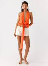 Right Back Halter Top - Orange
