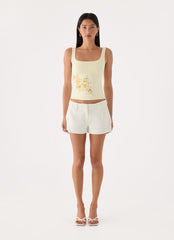 Rosamel Beaded Tank Top - Yellow