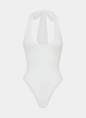 Set The Scene Halter Bodysuit - White