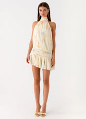 Willow Chiffon Mini Dress - Spring Meadow