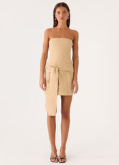 Diya Wrap Mini Dress - Camel