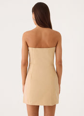 Diya Wrap Mini Dress - Camel