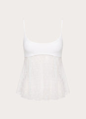 Elsie Mesh Polka Dot Top - White
