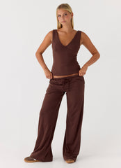 Hard To Tame Stretch Sweatpants - Chocolate