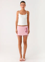 Heavenward Wrap Mini Skirt - Pink