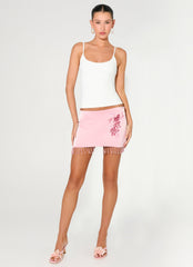 Heavenward Wrap Mini Skirt - Pink