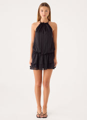 Parade Halter Mini Dress - Black
