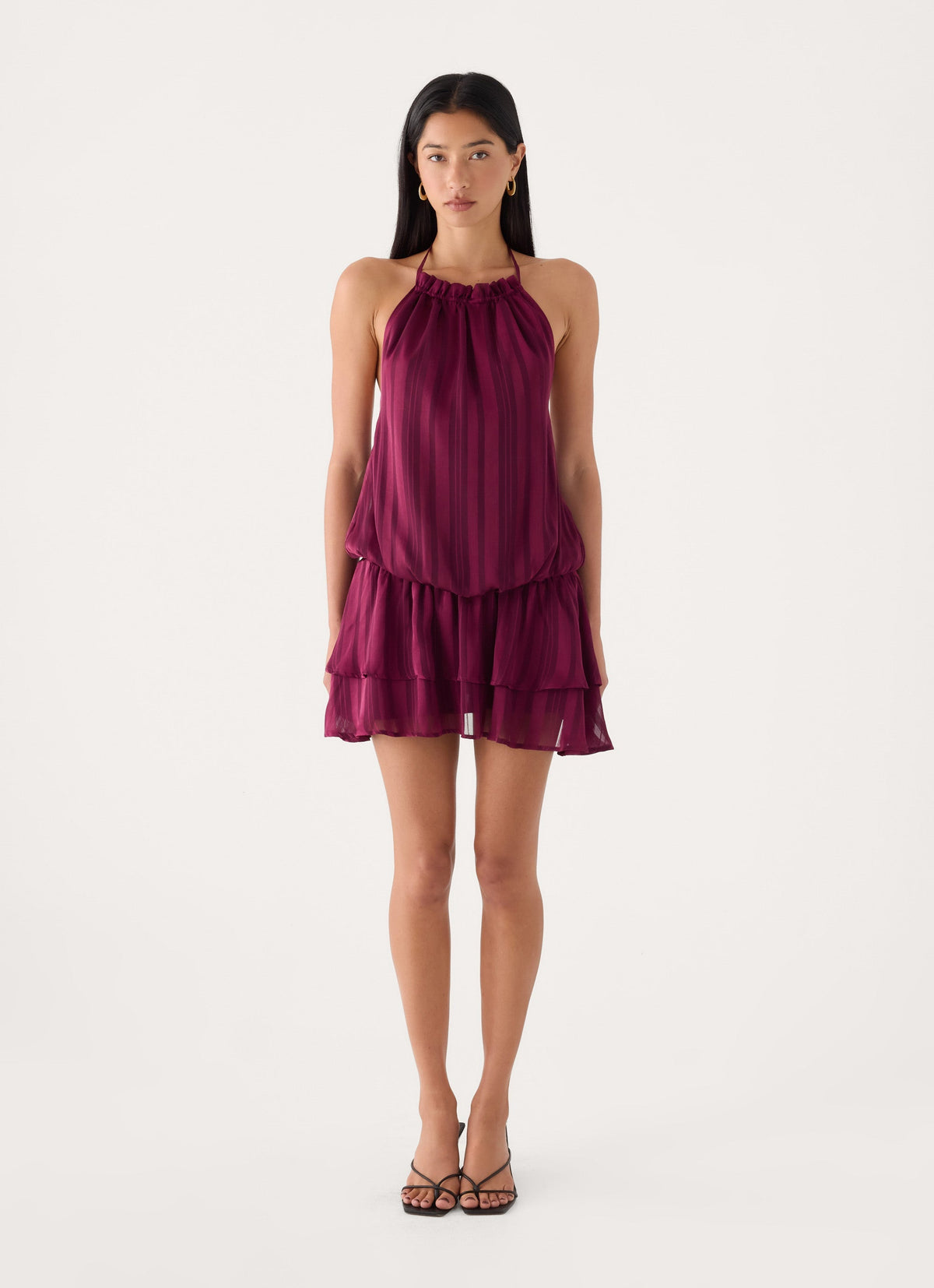 Parade Halter Mini Dress - Plum