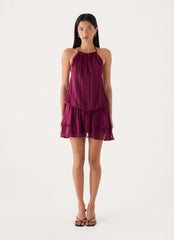 Parade Halter Mini Dress - Plum