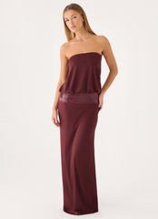Posine Strapless Maxi Dress - Maroon