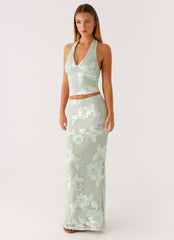 Radiate Halterneck Top - Sage