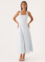 Sarrah Halter Midi Dress - Blue