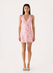 Undefeated Beaded Mini Dress - Pink